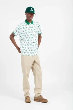 Custom Slim Fit Print Mesh Polo Shirt - Polo | Blanc