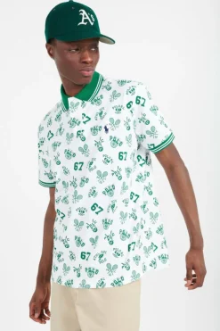 Custom Slim Fit Print Mesh Polo Shirt - Polo | Blanc