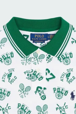 Custom Slim Fit Print Mesh Polo Shirt - Polo | Blanc