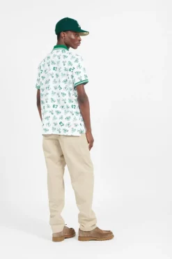 Custom Slim Fit Print Mesh Polo Shirt - Polo | Blanc