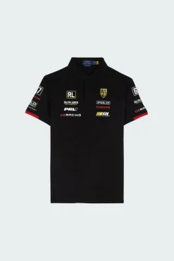 Custom Slim Fit Stretch Mesh Polo Shirt - Polo | Noir