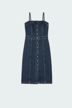 DENIM BUSTIER DRESS - Robe | Bleu