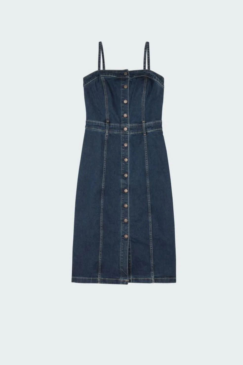 DENIM BUSTIER DRESS - Robe | Bleu