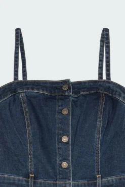 DENIM BUSTIER DRESS - Robe | Bleu