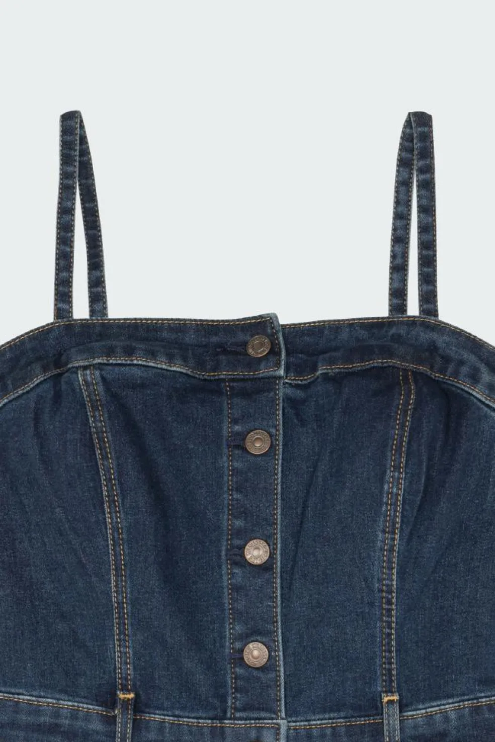 DENIM BUSTIER DRESS - Robe | Bleu