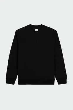 DIAGONAL RAISED FLEECE CREW NECK LOGO - Sweatshirt | Noir