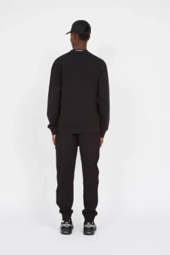 DIAGONAL RAISED FLEECE CREW NECK LENS SWEATSHIRT - Sweatshirt | Noir