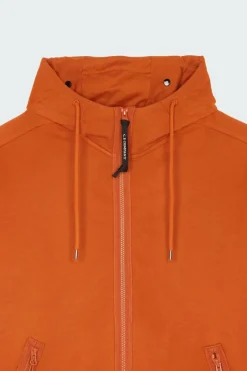 DIAGONAL RAISED FLEECE GOGGLE - Hoodie zippée | Marron