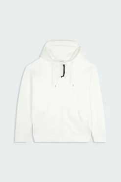 DIAGONAL RAISED FLEECE GOGGLE - Hoodie zippé | Blanc
