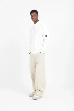 DIAGONAL RAISED FLEECE HOODED - Hoodie | Blanc