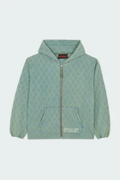 DIAMOND JACQUARD ZIP HOODIE - Veste | Bleu