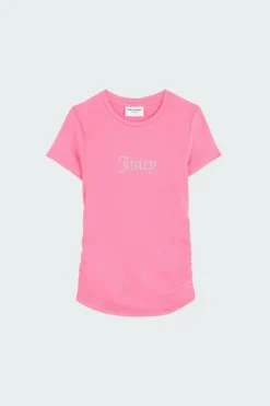 DOT RUCHED SS FIITTED TEE - T-shirt | Rose