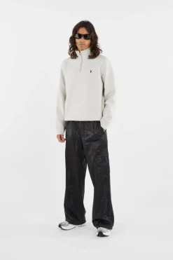 Double-Knit Quarter-Zip Pullover - Sweatshirt | Gris