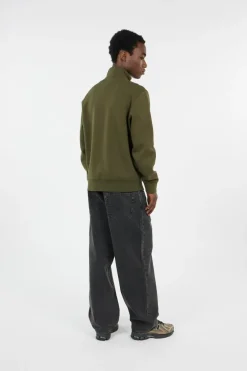 Double-Knit Quarter-Zip Pullover - Sweatshirt | Kaki