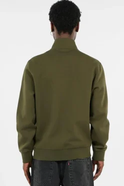 Double-Knit Quarter-Zip Pullover - Sweatshirt | Kaki