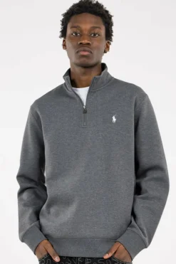 Double-Knit Quarter-Zip Pullover - Sweatshirt | Gris