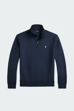 Double-Knit Quarter-Zip Pullover - Sweatshirt | Bleu