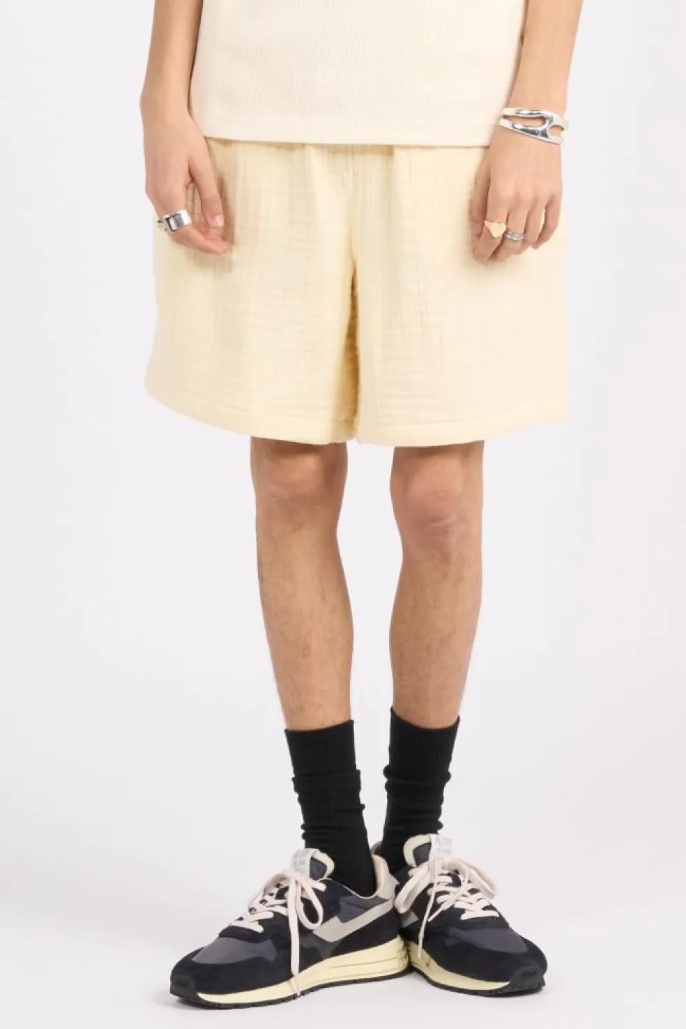 enzi seersucker shorts - Short | Jaune