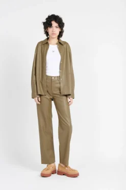 FAUX LEATHER REGULAR - Chemise | Vert