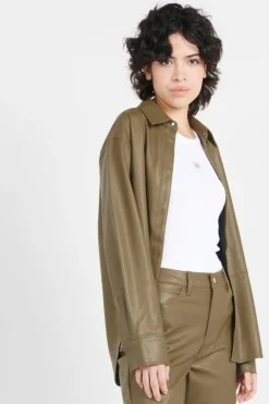 FAUX LEATHER REGULAR - Chemise | Vert