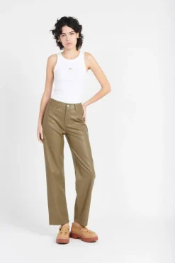 FAUX LEATHER RELAXED - Pantalon | Vert