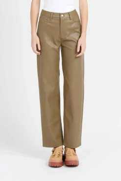 FAUX LEATHER RELAXED - Pantalon | Vert