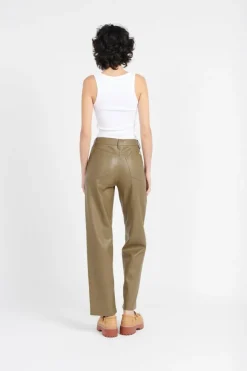 FAUX LEATHER RELAXED - Pantalon | Vert