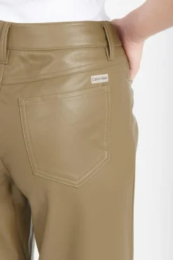 FAUX LEATHER RELAXED - Pantalon | Vert