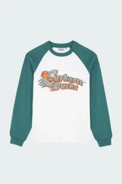 Flaming Ducks Baseball - T-shirt | Blanc