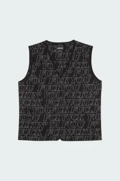 Fuckin Fuck Quilted Vest - Veste | Noir
