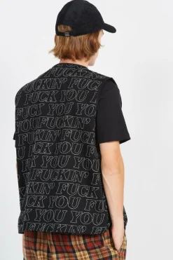 Fuckin Fuck Quilted Vest - Veste | Noir