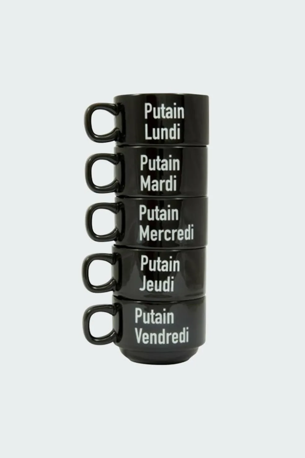 FUCKING WEEK - Set de 5 tasses | Noir