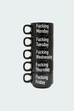 FUCKING WEEK - Set de 5 tasses | Noir