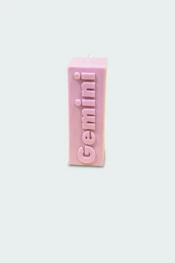GEMINI ZODIAC BLOCK PILLAR CANDLE - Bougie | Violet