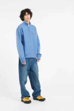 Half Zip American Script - Sweat zippé | Bleu