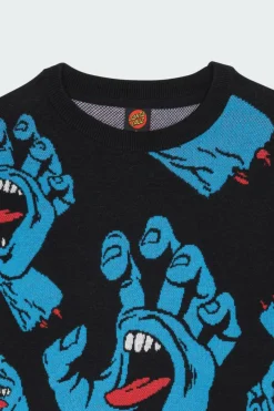 Hands All Over Knit Crew - Pull | Noir