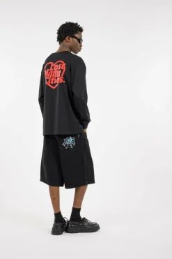 HEART GLOBE LONG SLV TEE - T-shirt | Blanc