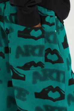 Heart Printed Pants - Pantalon | Vert