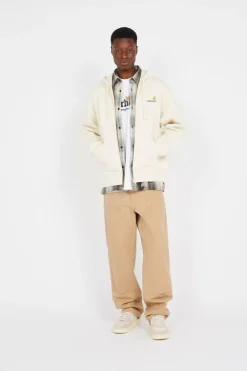 Hooded American Script - Hoodie zippé | Beige