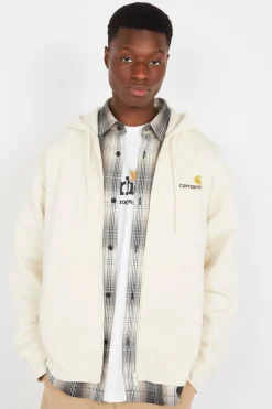 Hooded American Script - Hoodie zippé | Beige