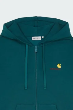 Hooded American Script - Hoodie zippé | Vert