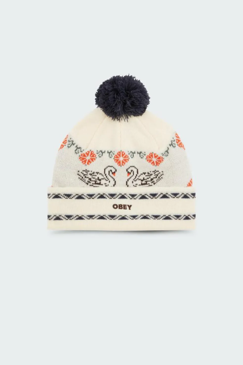 INTARSIA SWAN BEANIE - Bonnet | Beige