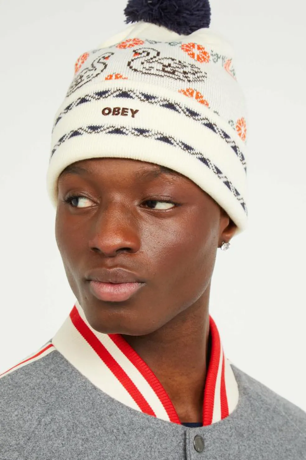 INTARSIA SWAN BEANIE - Bonnet | Beige