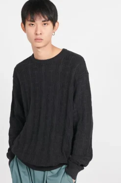 INTERLACED JACQUARD OVER - Pull | Noir