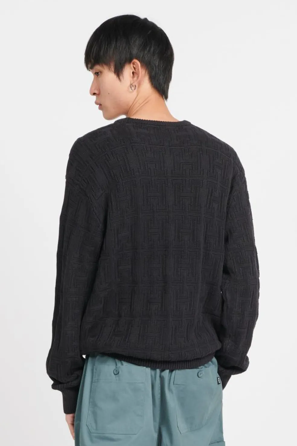 INTERLACED JACQUARD OVER - Pull | Noir