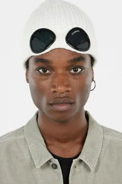 KNIT CAP IN EXTRAFINE MERINO WOOL - Bonnet | Blanc