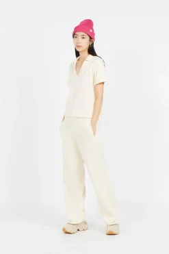 KNIT OPEN POLO - t-shirt | Beige