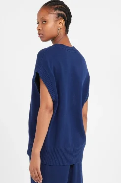 KNIT VEST - Pull | Bleu