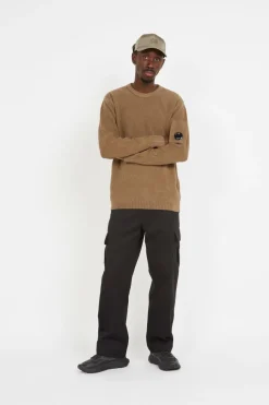 KNITWEAR CREW NECK IN CHENILLE COTTON - Pull | Beige