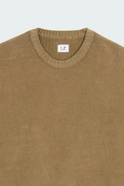 KNITWEAR CREW NECK IN CHENILLE COTTON - Pull | Beige